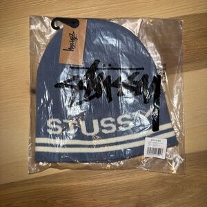 Stussy Skull Cap Navy and White Beanie